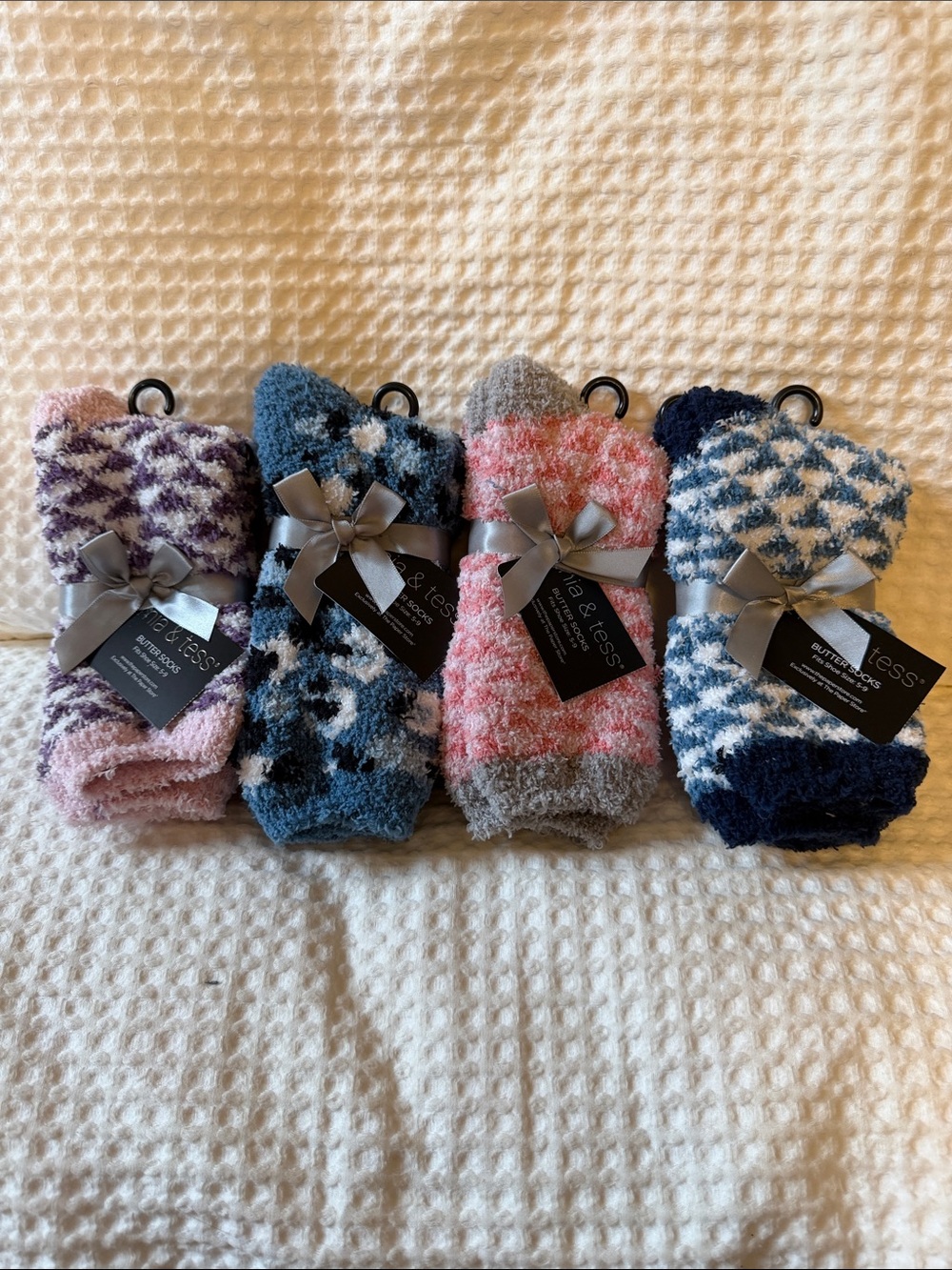 4 Mia & Tess Plush Cozy Patterned Women's Socks - Assorted Colors